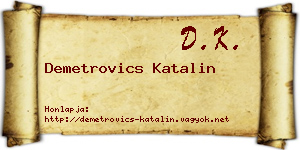 Demetrovics Katalin névjegykártya