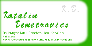 katalin demetrovics business card